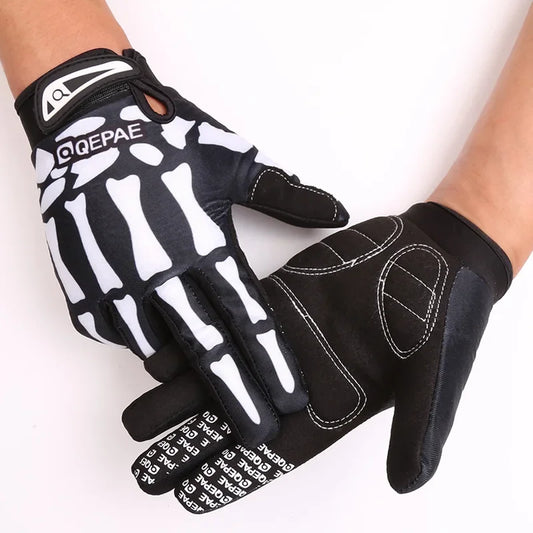 1 par de guantes totalmente transpirables para montar en bicicleta o motocicleta, guantes de carreras con garra de fantasma y Calavera, accesorios para motocicleta